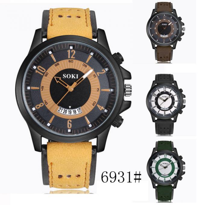 Gesichts-Quarzleder des neuen Entwurfs WJ-4723 passt großes handwatches Sport des niedrigen Preises klare Armbanduhren auf