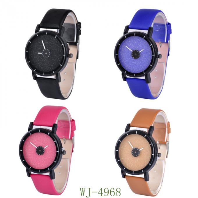 WJ-7126 heiße Verkaufsvogue Männer passen keinen Logo kleine Soem-Uhr-lederne Armbanduhr-niedrigen Preis auf