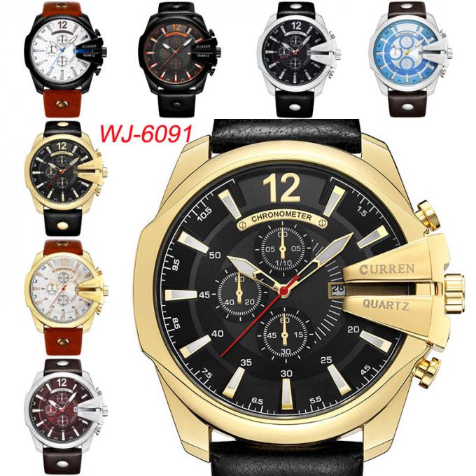 Der europäischen der Freizeit-WJ-7602 und der Mode klassische die Armbanduhr-wasserdichter Kalender-große Skala-Sport-Uhr und amerikanischen Männer