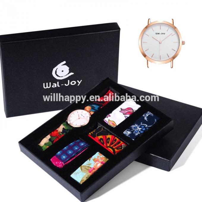 Wal-Freuden-kundenspezifisches Logo gesponnener Bügel-Luxusgeschenk-Uhr-Satz für Kinderarmbanduhr des Mädchen-Frauen-Designer-Uhr-Änderungs-Band-DIY
