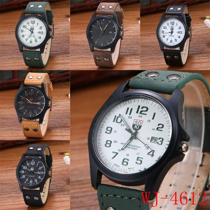 Gesichts-Quarzleder des neuen Entwurfs WJ-4723 passt großes handwatches Sport des niedrigen Preises klare Armbanduhren auf