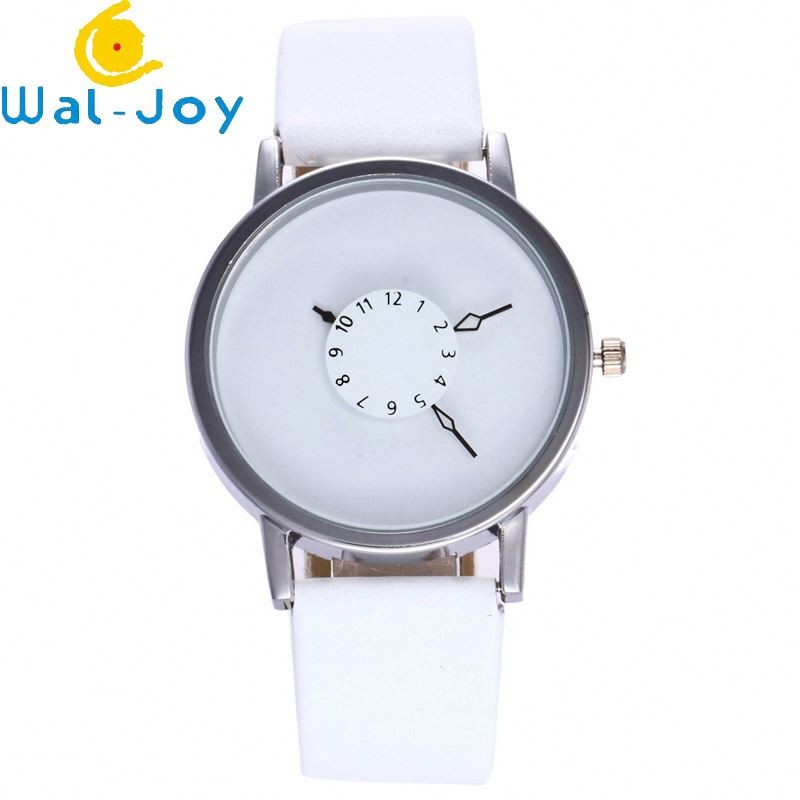WJ-6389 Leather Band Quartz Turntable Dial Personality Fashion Lady Watch