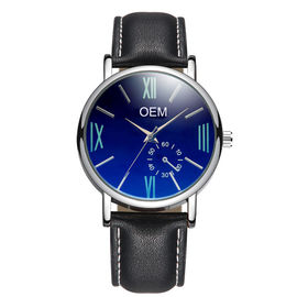 Passt heißes Verkaufsgeschäfts-Leder der Fabrik-WJ-8102 wasserdichte kleine Mann-Armbanduhren Soems Handwatches auf